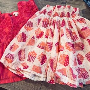 Pink Chicken size 6 y pink embroidered top and separate skirt